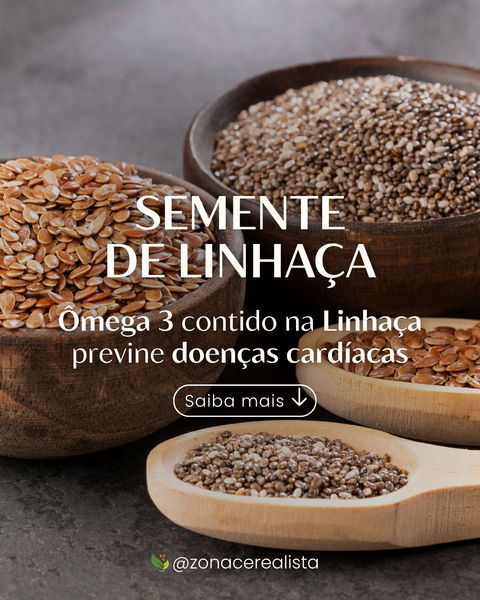 Sabia que a Linhaça é uma das fontes vegetais mais ricas em ômega-3? 🐟