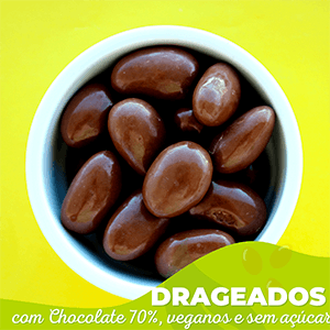 Drageados com Chocolate 70%, veganos e sem açúcar - Zona Cerealista Online