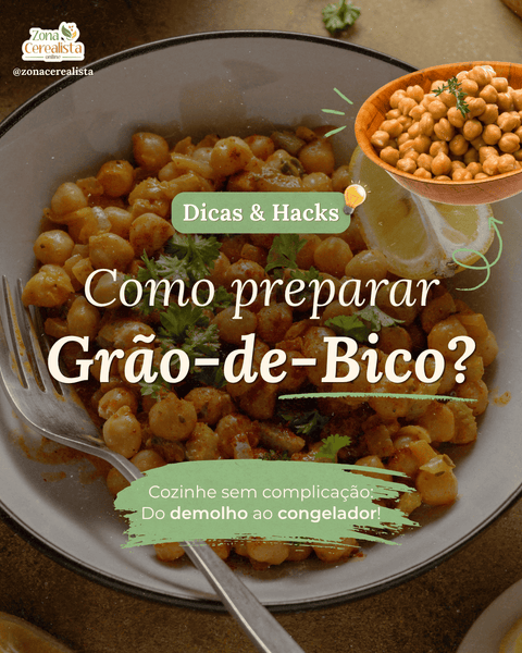 Arte da Zona Cerealista Online sobre como preparar grão-de-bico.