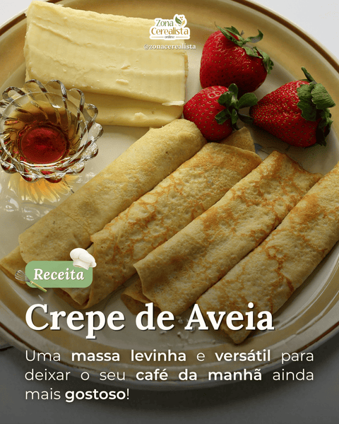 Arte da Zona Cerealista Online sobre uma receita de Crepe de Aveia.