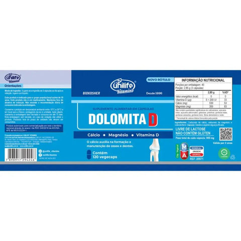 Dolomita D - Unilife - 120 Cápsulas