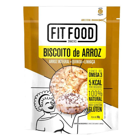 Biscoito de Arroz com Quinoa e Linhaça Fit Food 90g