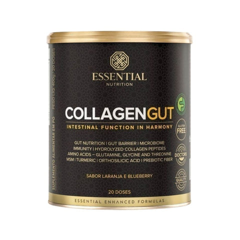 Colágeno Collagen Gut Laranja e Blueberry Essential Nutrition 400g