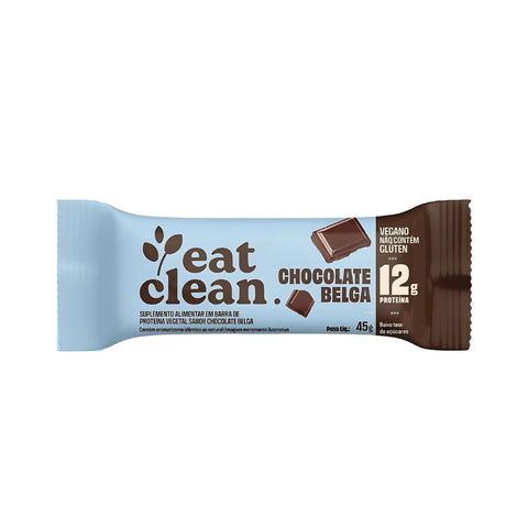 Barra de Proteína Chocolate Belga Eat Clean (Cx c/ 12un de 45g)