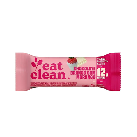 Barrinha Chocolate Branco e Morango Eat Clean (Cx c/ 12un de 45g)