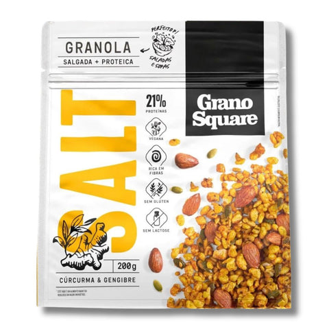 Granola Salgada Cúrcuma Gengibre Grano Square 200g