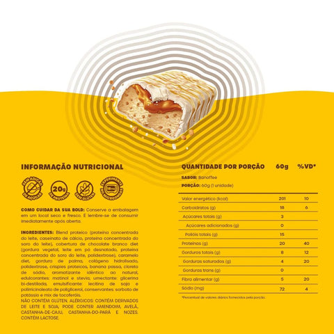 Barra de Proteína Banoffee Bold (Cx c/12 un de 60g)