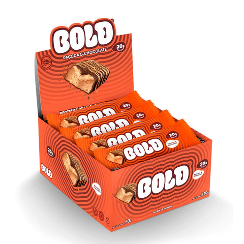 Barra de Proteína Paçoca Chocolate Bold (Cx c/12 un de 60g)