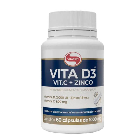 Vitaminas Vit D3 Vit.C + Zinco Vitafor 60 Cáps