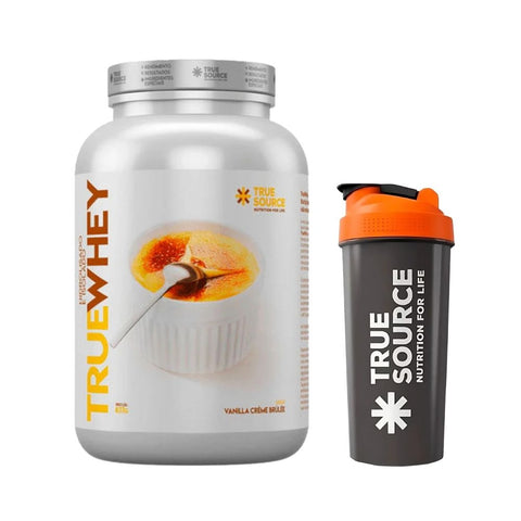 Kit True Whey Vanilla e Creme Brulle True Source 837g + Coqueteleira
