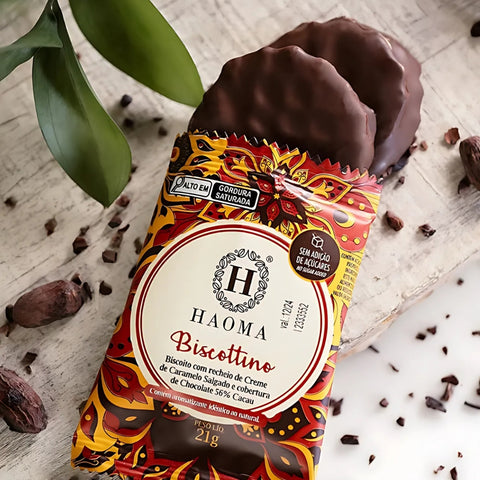 Biscottino Caramelo Salgado Chocolate 56% Haoma 168g
