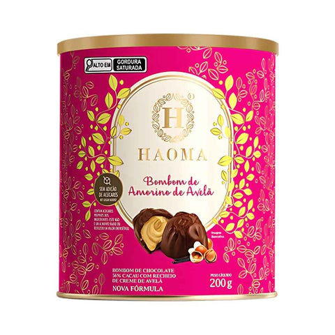Lata de Bombom Amorino de Avelã Haoma 200g