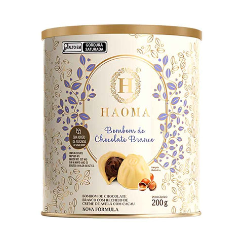 Lata de Bombom Chocolate Branco Haoma 200g