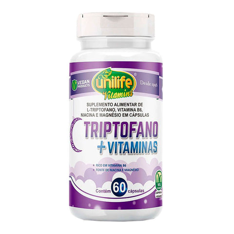 Aminoácido L-Triptofano + Vitaminas Unilife 60 caps