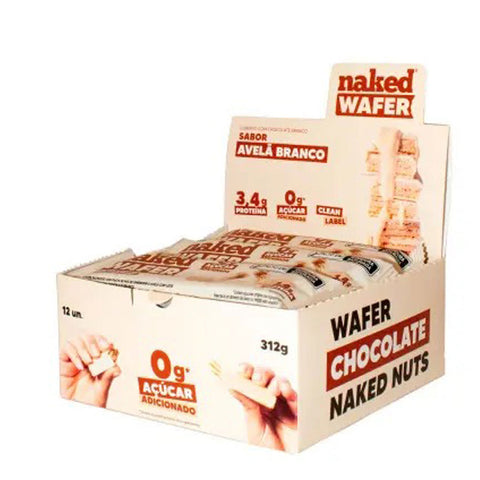Wafer Avelã Branco com Proteína Naked (Cx 12un de 26g)