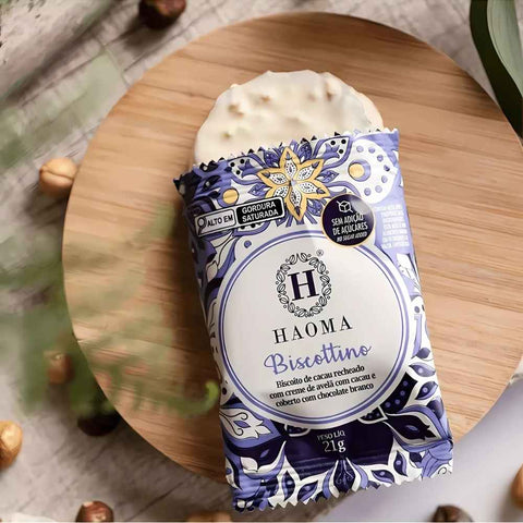 Biscottino Creme de Avelã Com Chocolate Branco Haoma 168g