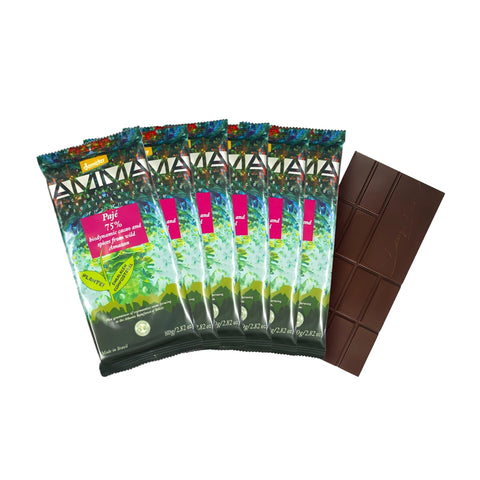 AMMA Pack Biodinâmico 75% Cacau Com Especiarias Da Amazônia