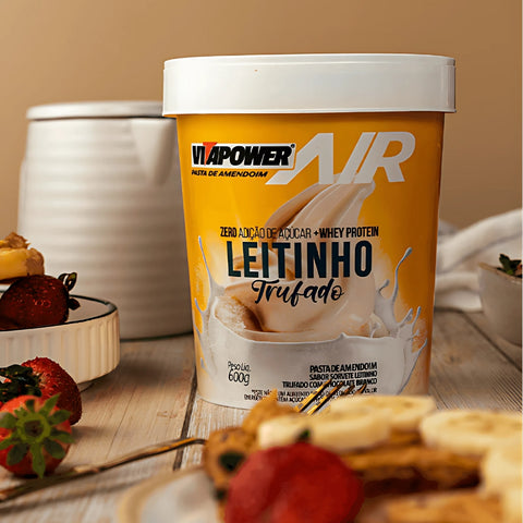Pasta de Amendoim Sabor Sorvete Leitinho Trufado VitaPower 600g