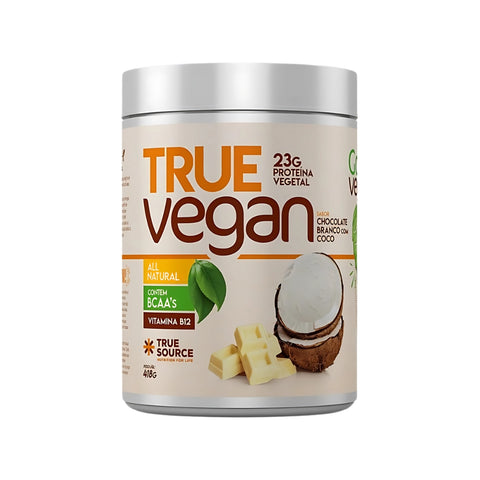 True Vegan Proteína Isolada Vegana Chocolate Branco com Coco True Source 418g