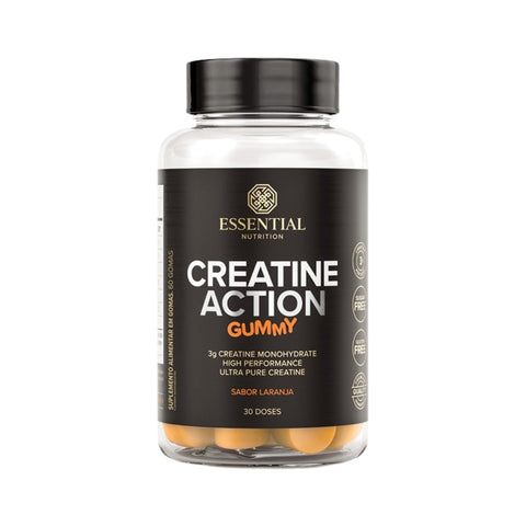 Creatine Action Gummy Laranja Essential Nutrition 240g