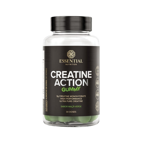 Creatine Action Gummy Maçã Verde Essential Nutrition 240g