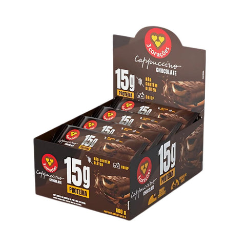 Barra de Proteína Cappuccino Chocolate 3Corações (12 un de 50g)