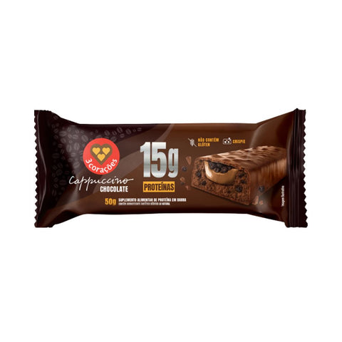 Barra de Proteína Cappuccino Chocolate 3Corações (12 un de 50g)