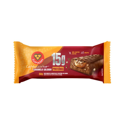 Barra de Proteína Cappuccino Caramelo Salgado 3Corações (12 un de 50g)