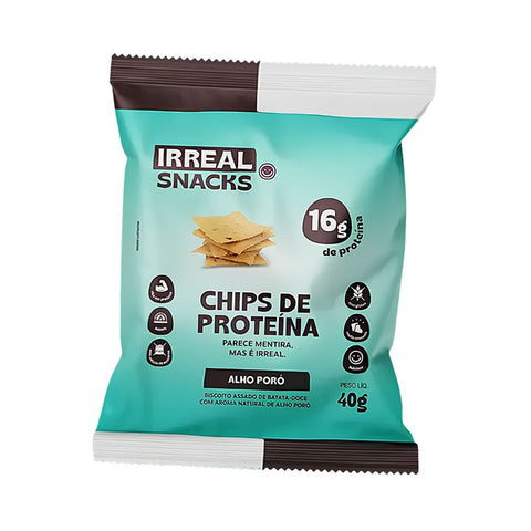 Chips de Proteína Alho Poró Irreal Snacks 40g