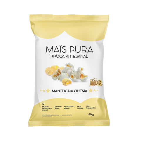 Pipoca Artesanal Manteiga de Cinema Mais Pura 40g