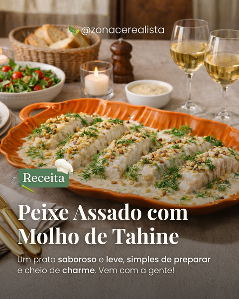 Receita: Peixe Assado com Molho de Tahine 🐟🥘