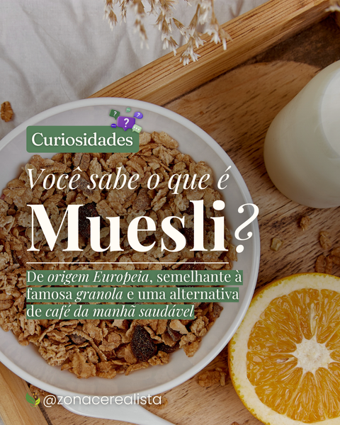 Você sabe o que é Muesli? De origem europeia, semelhante à granola e uma opção prática para o café da manhã ☀️