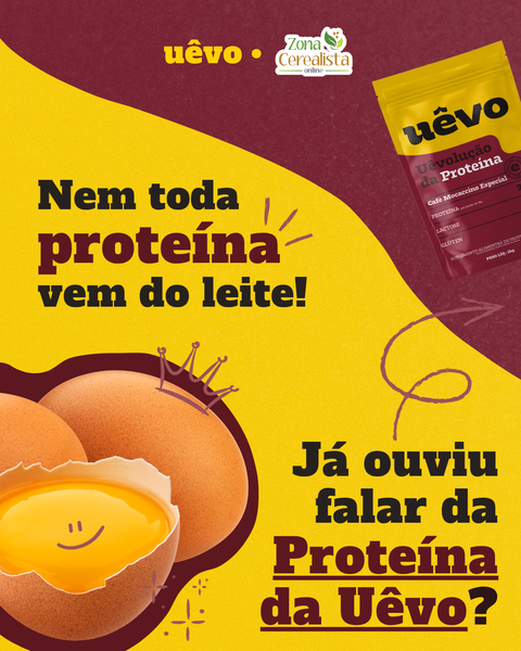 🐮 Nem toda proteína vem do leite! Você já conhece a Proteína da Uêvo? 🥚