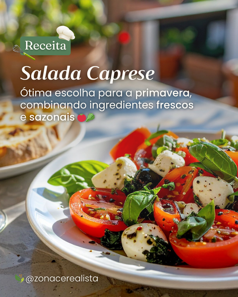 Salada Caprese: leve, fresca e perfeita para a primavera!🌼🥗