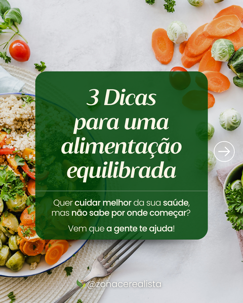 🥦🍊 Aprenda 3 dicas simples para uma alimentação mais equilibrada! 🥗✨