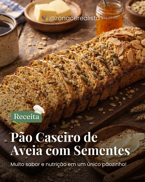 Receita: Pão Caseiro de Aveia com Sementes 🍞🌱