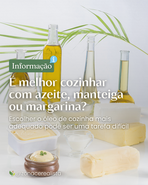 🥄Afinal, é melhor cozinhar com azeite, manteiga ou margarina? 🤔