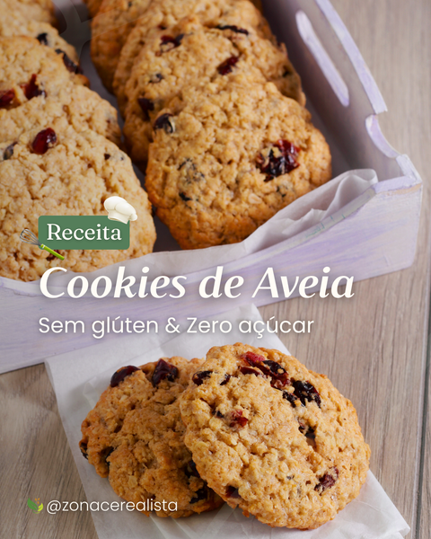 Receita: Cookies de Aveia - sem glúten e sem açúcar ✨🍪