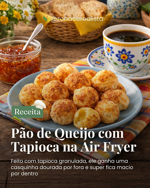 Receita: Pão de Queijo com Tapioca na Air Fryer 🧀😋
