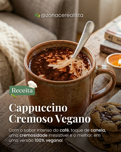 Receita de Outono: Cappuccino Cremoso Vegano ☕🍁