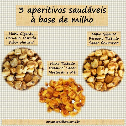 APERITIVOS SAUDÁVEIS À BASE DE MILHO - Zona Cerealista Online