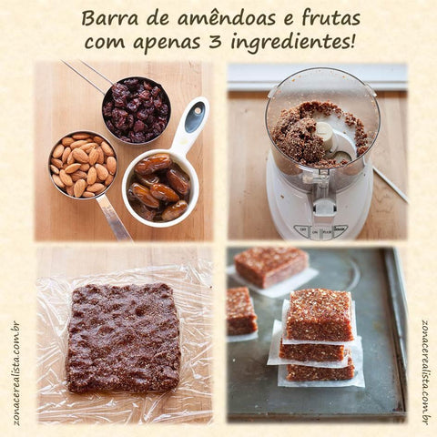 BARRA DE AMÊNDOAS E FRUTAS COM APENAS 3 INGREDIENTES! - Zona Cerealista Online