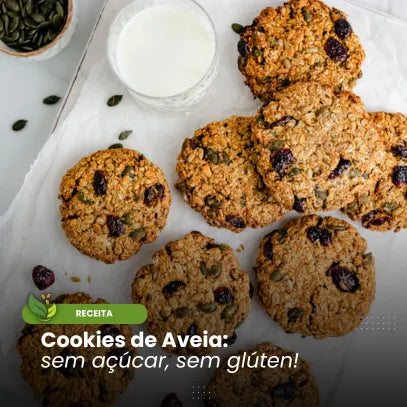 Lancheira Saudável: Receita de Cookies de Aveia sem glúten, sem açúcar