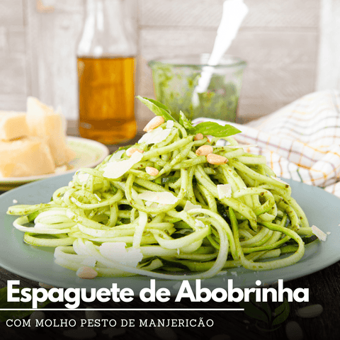 Espaguete de Abobrinha com Pesto de Manjericão - Zona Cerealista Online