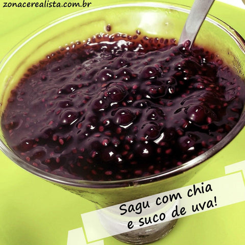 SAGU COM CHIA E SUCO DE UVA! - Zona Cerealista Online