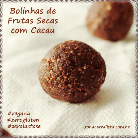 BOLINHAS DE FRUTAS SECAS COM CACAU #VEGANA #ZEROLACTOSE #ZEROGLÚTEN - Zona Cerealista Online