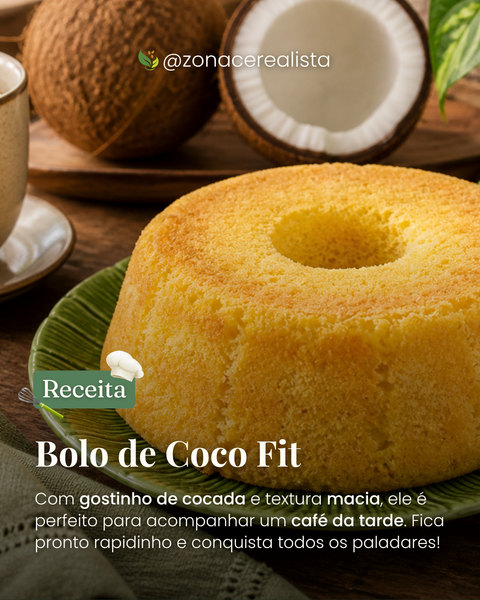 👩🏻‍🍳 Receita: Bolo de Coco Fit 🥥