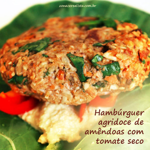 HAMBÚRGUER AGRIDOCE DE AMÊNDOAS COM TOMATE SECO - Zona Cerealista Online