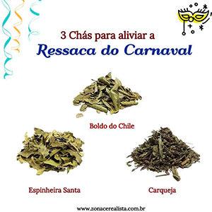 3 chás para aliviar os sintomas da ressaca do carnaval