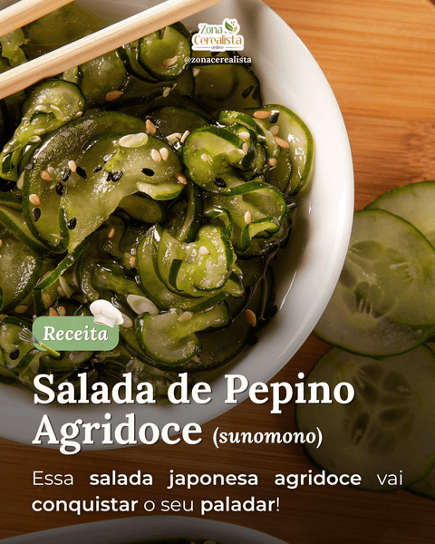 Arte da Zona Cerealista Online sobre uma receita de Salada de Pepino Agridoce (sunomono).